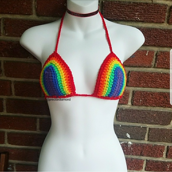 rainbow bathing suit top